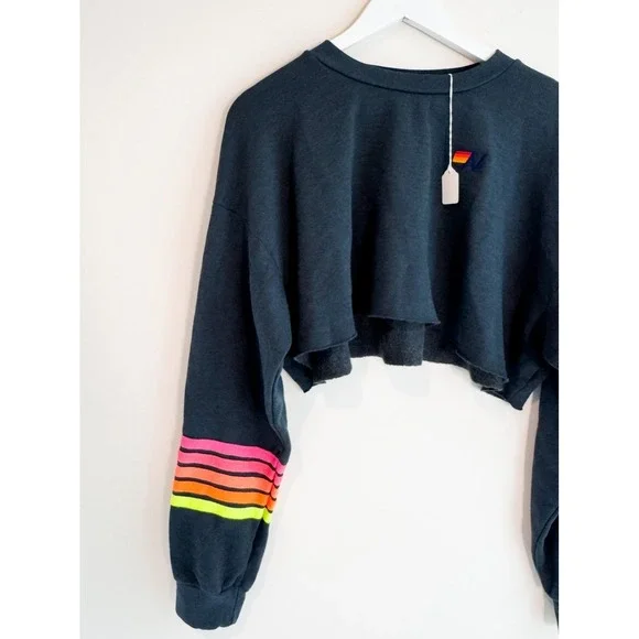 Aviator nation rugby stitch cropped sweatshirt, Size S, Excellent condition - Picture 6 of 10